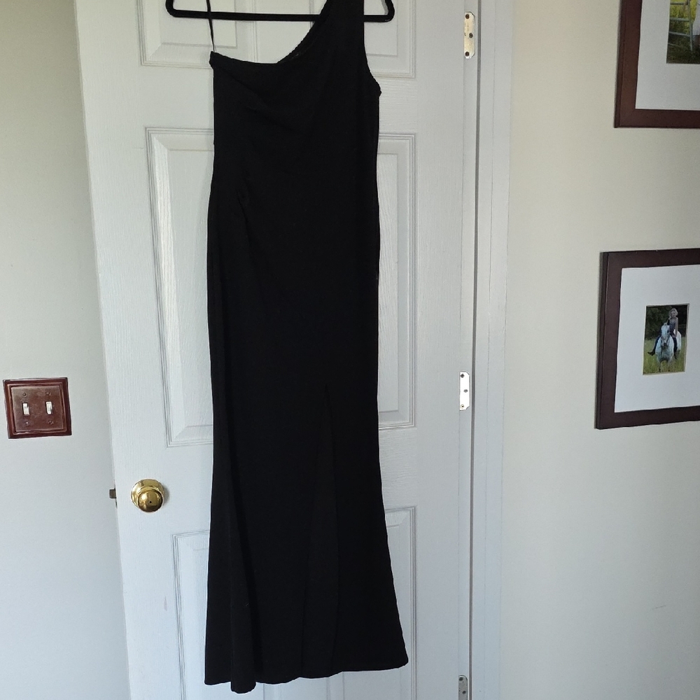 MUSHARE Women's One Shoulder Sleeveless Bodycon Mermaid high split dress